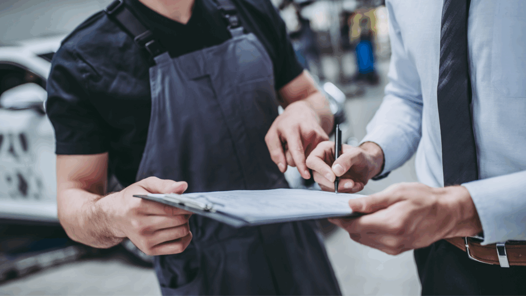 A business person signing a contract